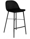 Jeff barstol i velour H93 cm - Sort/Sort