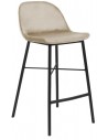 Jeff barstol i velour H93 cm - Sort/Champagne