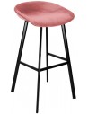 Finn barstol i velour H78 cm - Sort/Rosa
