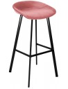 Finn barstol i velour H87 cm - Sort/Rosa