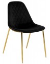 Tara spisebordsstol i metal og velour H84 cm - Guld/Sort