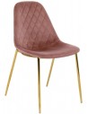 Tara spisebordsstol i metal og velour H84 cm - Guld/Rosa