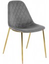 Tara spisebordsstol i metal og velour H84 cm - Guld/Grå