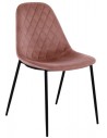 Tara spisebordsstol i metal og velour H84 cm - Sort/Rosa