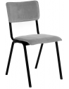 Cas spisebordsstol i metal og velour H82 cm - Sort/Grå