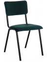 Cas spisebordsstol i metal og velour H82 cm - Sort/Mørkegrøn