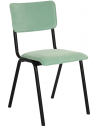 Cas spisebordsstol i metal og velour H82 cm - Sort/Mint