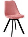 Soof spisebordsstol i metal og velour H84 cm - Sort/Rosa