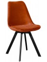 Soof spisebordsstol i metal og velour H84 cm - Sort/Orange