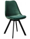 Soof spisebordsstol i metal og velour H84 cm - Sort/Mørkegrøn