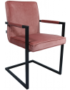 Jim spisebordsstol i metal og velour H90 cm - Sort/Rosa