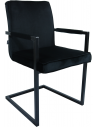 Jim spisebordsstol i metal og velour H90 cm - Sort/Sort