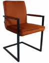 Jim spisebordsstol i metal og velour H90 cm - Sort/Orange
