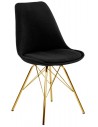 Jens spisebordsstol i metal og polyester H87 cm - Guld/Sort