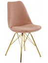 Jens spisebordsstol i metal og polyester H87 cm - Guld/Rosa