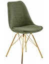 Jens spisebordsstol i metal og polyester H87 cm - Guld/Grøn