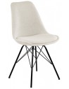Jens spisebordsstol i metal og polyester H87 cm - Sort/Cremehvid