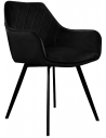 Karl spisebordsstol i metal og velour H86 cm - Sort/Sort
