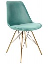Bucket spisebordsstol i metal og velour H85 cm - Guld/Mint