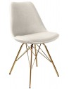 Bucket spisebordsstol i metal og velour H85 cm - Guld/Elfenben