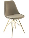 Bucket spisebordsstol i metal og velour H85 cm - Guld/Taupe
