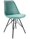 Bucket spisebordsstol i metal og velour H85 cm - Sort/Mint