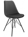 Bucket spisebordsstol i metal og velour H85 cm - Sort/Mørkegrå