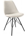 Bucket spisebordsstol i metal og velour H85 cm - Sort/Elfenben
