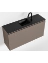 OLAN Komplet badmiljø centreret håndvask B100 cm MDF - Røg/Sort