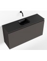 OLAN Komplet badmiljø centreret håndvask B100 cm MDF - Mørkegrå/Sort