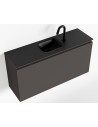 OLAN Komplet badmiljø centreret håndvask B100 cm MDF - Mørkegrå/Sort