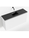 OLAN Komplet badmiljø centreret håndvask B100 cm MDF - Talkum/Sort