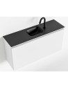 OLAN Komplet badmiljø centreret håndvask B100 cm MDF - Talkum/Sort