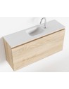 OLAN Komplet badmiljø centreret håndvask B100 cm MDF - Vasket eg/Talkum