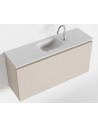 OLAN Komplet badmiljø centreret håndvask B100 cm MDF - Linned/Talkum