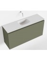 OLAN Komplet badmiljø centreret håndvask B100 cm MDF - Armygrøn/Talkum