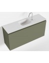 OLAN Komplet badmiljø centreret håndvask B100 cm MDF - Armygrøn/Talkum