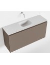 OLAN Komplet badmiljø centreret håndvask B100 cm MDF - Røg/Talkum