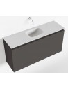 OLAN Komplet badmiljø centreret håndvask B100 cm MDF - Mørkegrå/Talkum