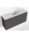 OLAN Komplet badmiljø centreret håndvask B100 cm MDF - Mørkegrå/Talkum