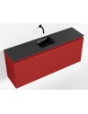 OLAN Komplet badmiljø centreret håndvask B120 cm MDF - Rød/Sort