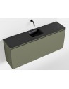 OLAN Komplet badmiljø centreret håndvask B120 cm MDF - Armygrøn/Sort