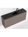 OLAN Komplet badmiljø centreret håndvask B120 cm MDF - Røg/Sort