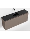 OLAN Komplet badmiljø centreret håndvask B120 cm MDF - Røg/Sort