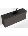 OLAN Komplet badmiljø centreret håndvask B120 cm MDF - Mørkegrå/Sort