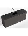 OLAN Komplet badmiljø centreret håndvask B120 cm MDF - Mørkegrå/Sort