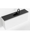 OLAN Komplet badmiljø centreret håndvask B120 cm MDF - Talkum/Sort