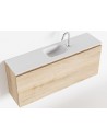 OLAN Komplet badmiljø centreret håndvask B120 cm MDF - Vasket eg/Talkum