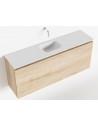 OLAN Komplet badmiljø centreret håndvask B120 cm MDF - Vasket eg/Talkum