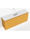 OLAN Komplet badmiljø centreret håndvask B120 cm MDF - Okker/Talkum